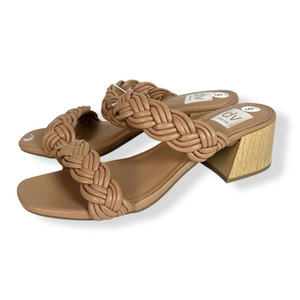 NWOT Dolce Vita ‘Sanders’ Tan Braided Block Heel Pumps
